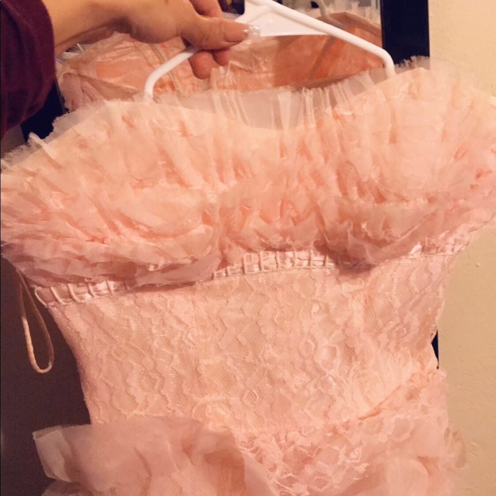 Vintage pink lace dress